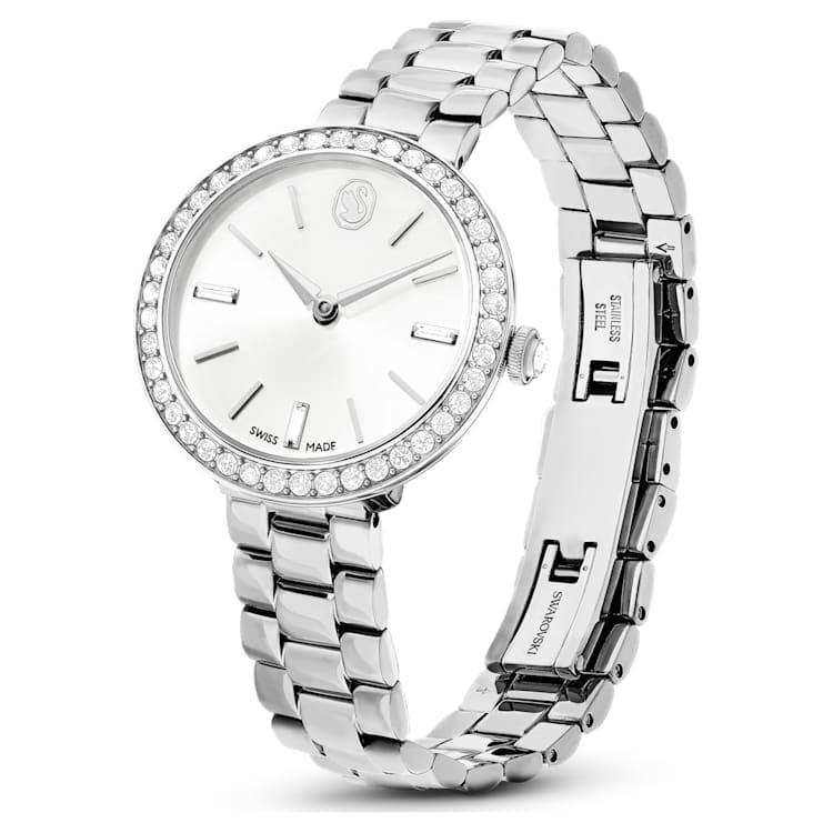 Certa watch, Swiss Made, Metal bracelet, Silver Tone, Stainless steel by SWAROVSKI