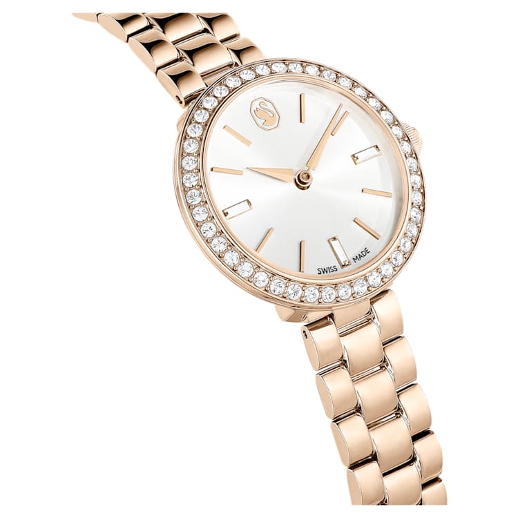 Certa watch, Swiss Made, Metal bracelet, Gold tone, Champagne gold-tone finish by SWAROVSKI