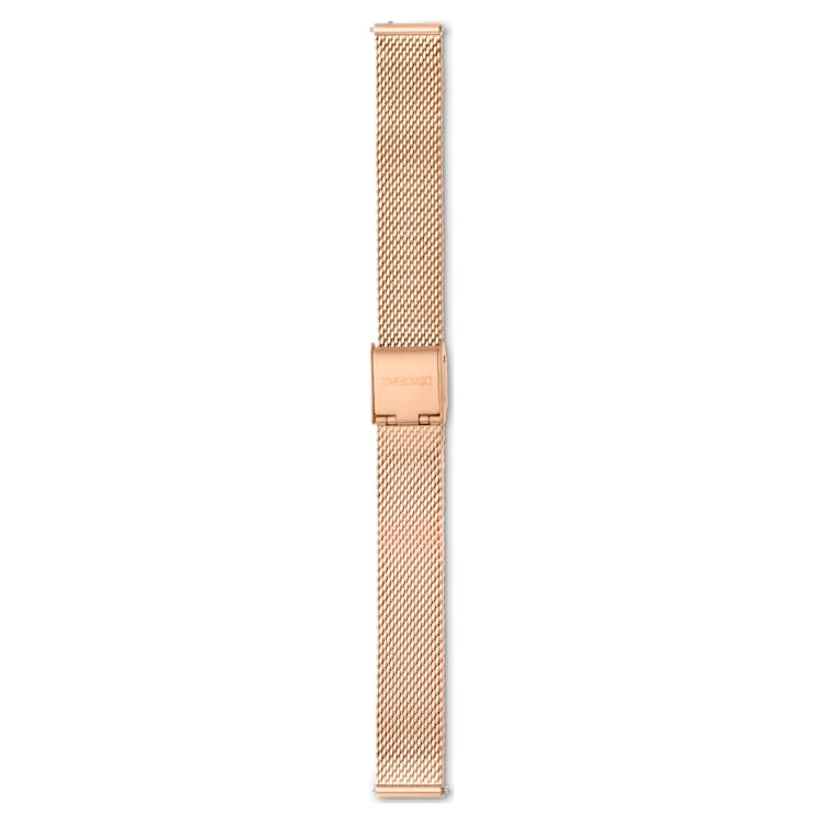 Watch strap, 13 mm (0.51") width, Metal, Rose gold tone, Rose gold-tone finish by SWAROVSKI