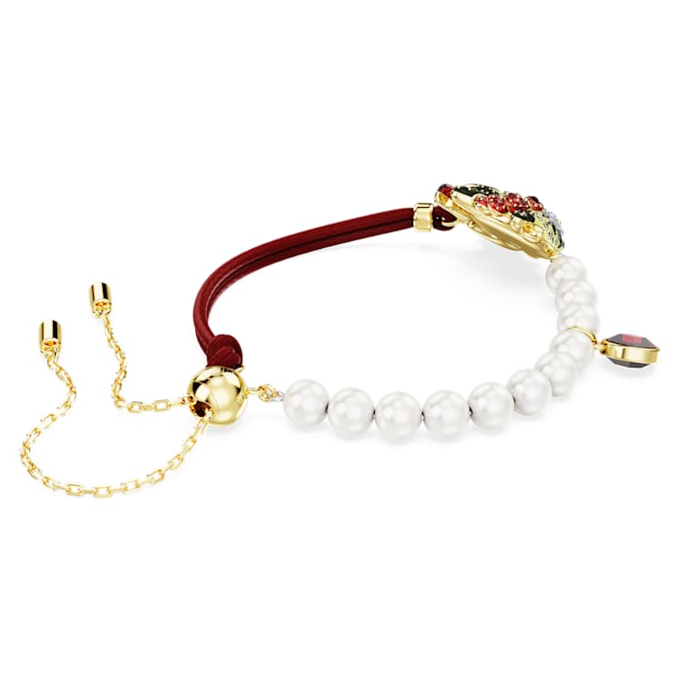 Chinese Zodiac bracelet, Crystal pearl, Dragon, Multicoloured, Gold-tone plated by SWAROVSKI