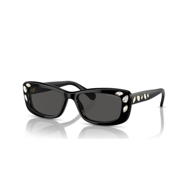 Sunglasses, Rectangular shape, SK6008, Black by SWAROVSKI