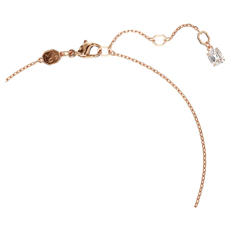 Idyllia Y pendant, Crystal pearl, Shell, White, Rose gold-tone plated by SWAROVSKI