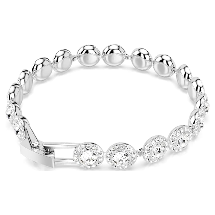 Una Angelic Tennis bracelet, Round cut, White, Rhodium plated by SWAROVSKI