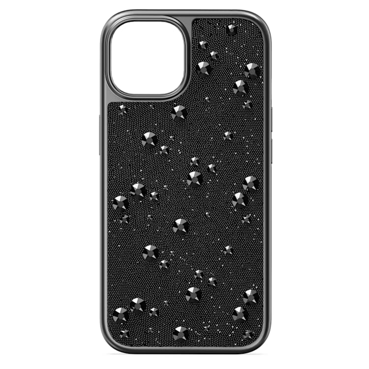 High smartphone case, Flat Back crystals, iPhone® 15, Black by SWAROVSKI