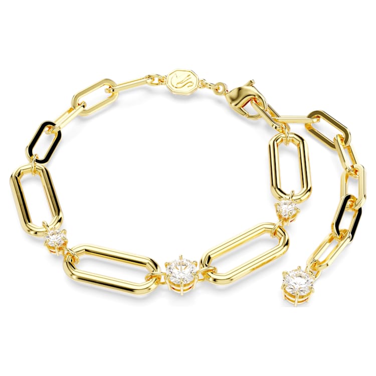 Constella bracelet, White, Gold-tone plated by SWAROVSKI