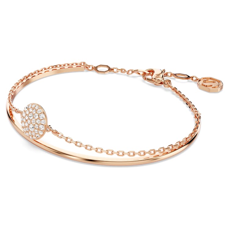 Sublima bangle, White, Rose gold-tone plated by SWAROVSKI