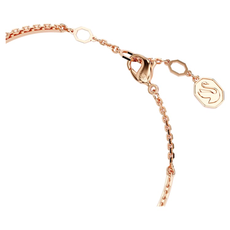 Sublima bangle, White, Rose gold-tone plated by SWAROVSKI