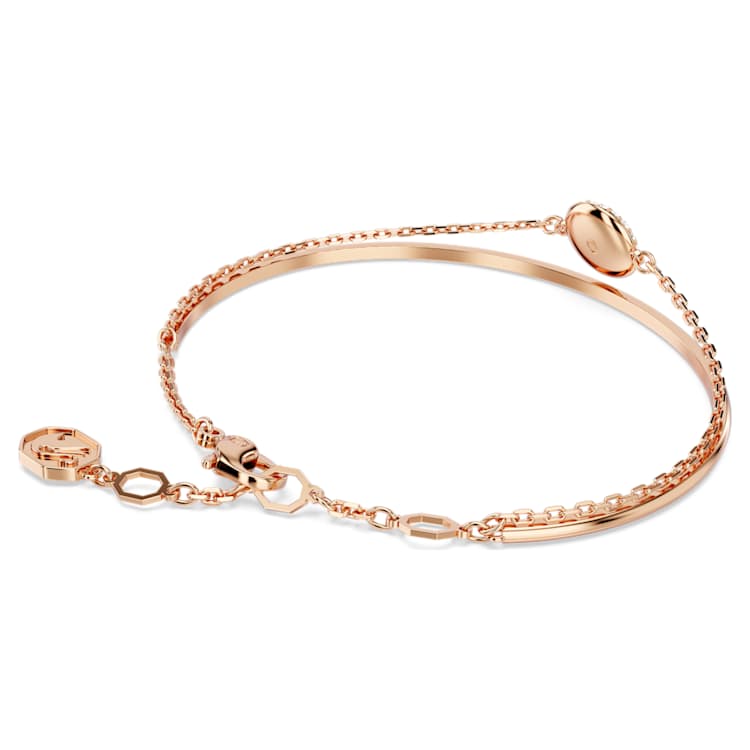 Sublima bangle, White, Rose gold-tone plated by SWAROVSKI