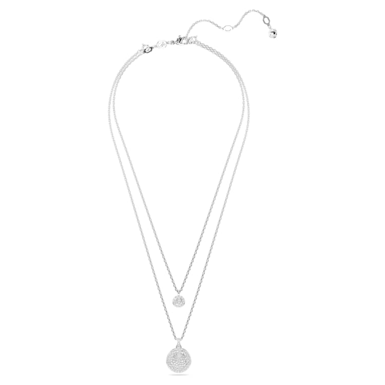 Sublima layered pendant, White, Rhodium plated by SWAROVSKI