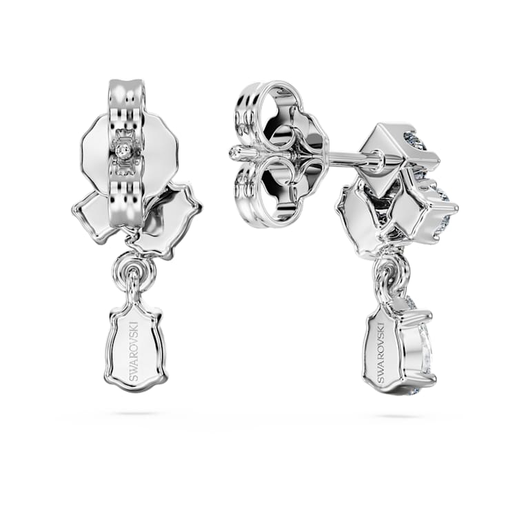 Galaxy drop earrings, Lab-grown diamonds 0.75 ct tw, Mixed cuts, 14K white gold by SWAROVSKI