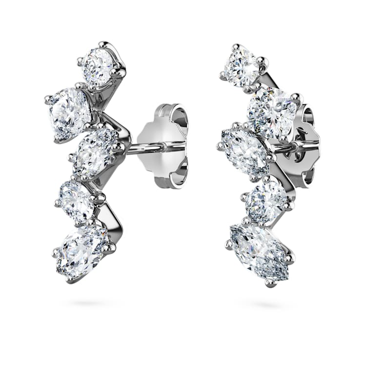 Galaxy ear cuffs, Lab-grown diamonds 1.25 ct tw, Mixed cuts, 14K white gold by SWAROVSKI