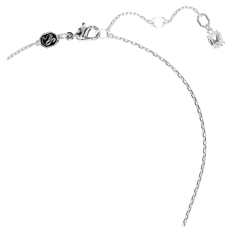 Hyperbola set, Crystal pearl, Heart, White, Rhodium plated by SWAROVSKI