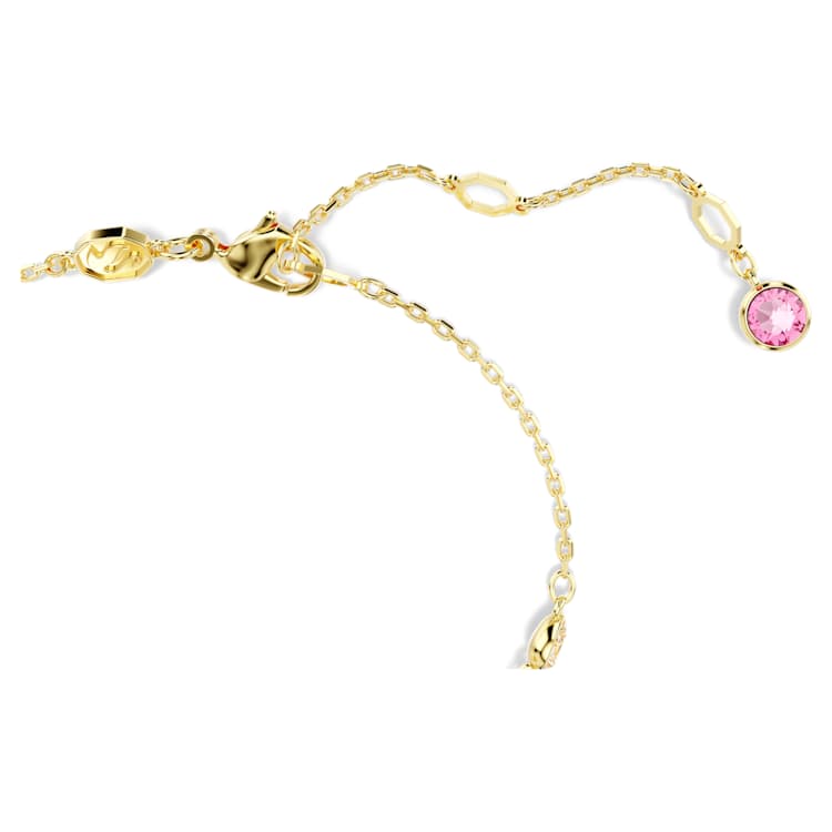 Gema bracelet, Crystal pearl, Mixed cuts, Flower, Pink, Gold-tone plated by SWAROVSKI