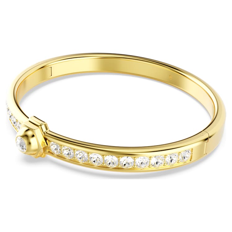 Numina bangle, Round cut, White, Gold-tone plated by SWAROVSKI