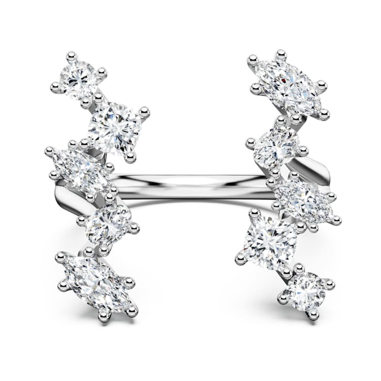 Galaxy open ring, Lab-grown diamonds 1.25 ct tw, Mixed cuts, 14K white gold by SWAROVSKI