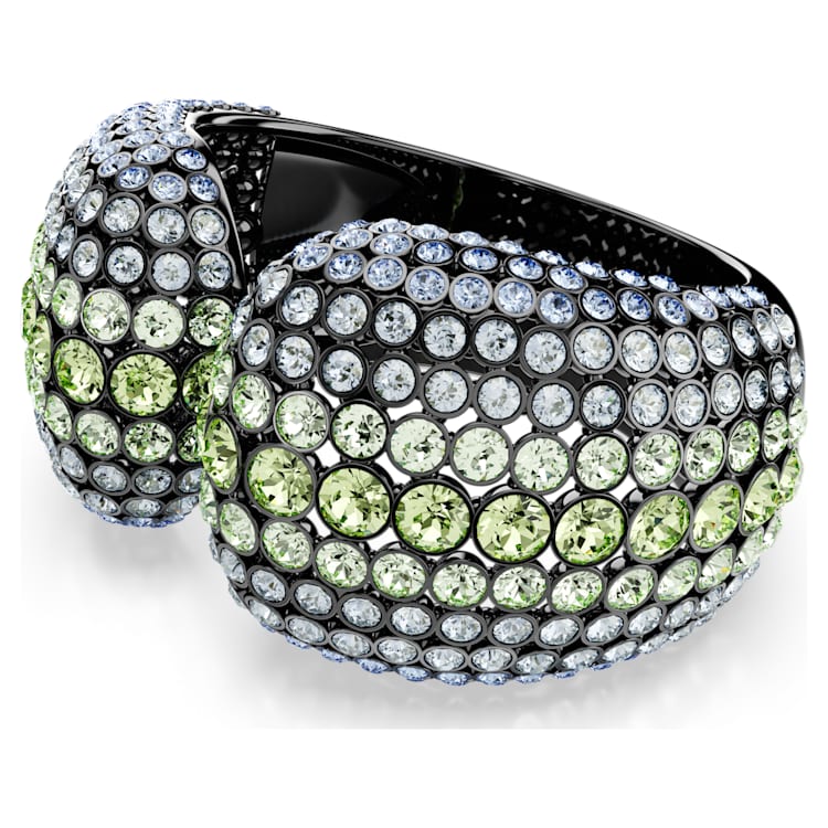 Sublima cuff, Round cut, Multicoloured, Ruthenium plated by SWAROVSKI