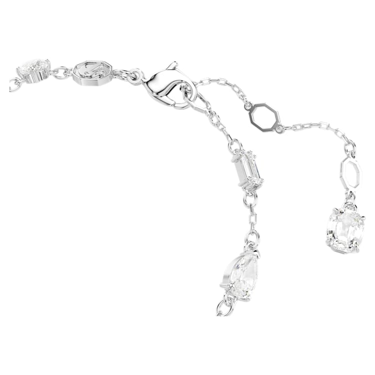 Idyllia bracelet, Mixed cuts, Snowflake, White, Rhodium plated by SWAROVSKI