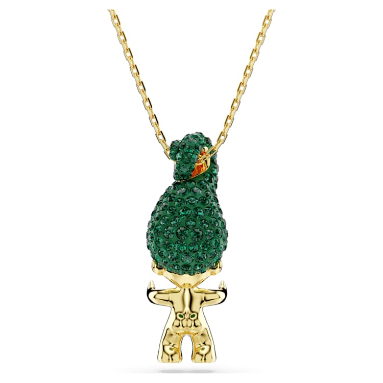 Good Luck Trolls pendant, Troll, Green, Gold-tone plated by SWAROVSKI