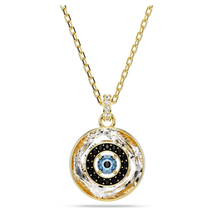 Symbolica pendant, Evil eye, Small, Multicoloured, Gold-tone plated by SWAROVSKI