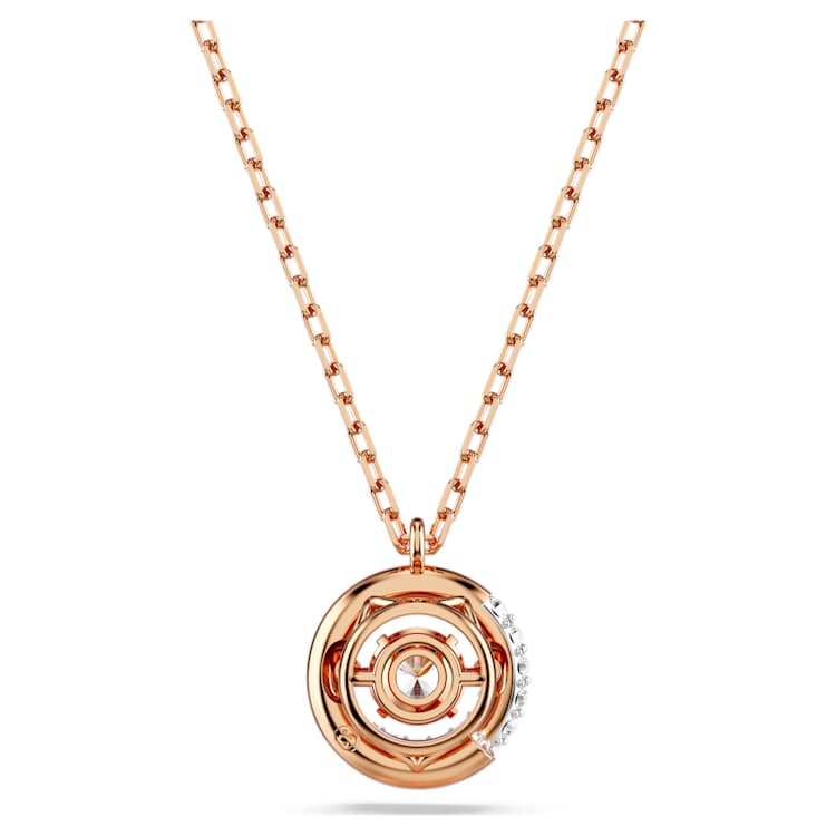 Dextera pendant, Round cut, White, Rose gold-tone plated by SWAROVSKI