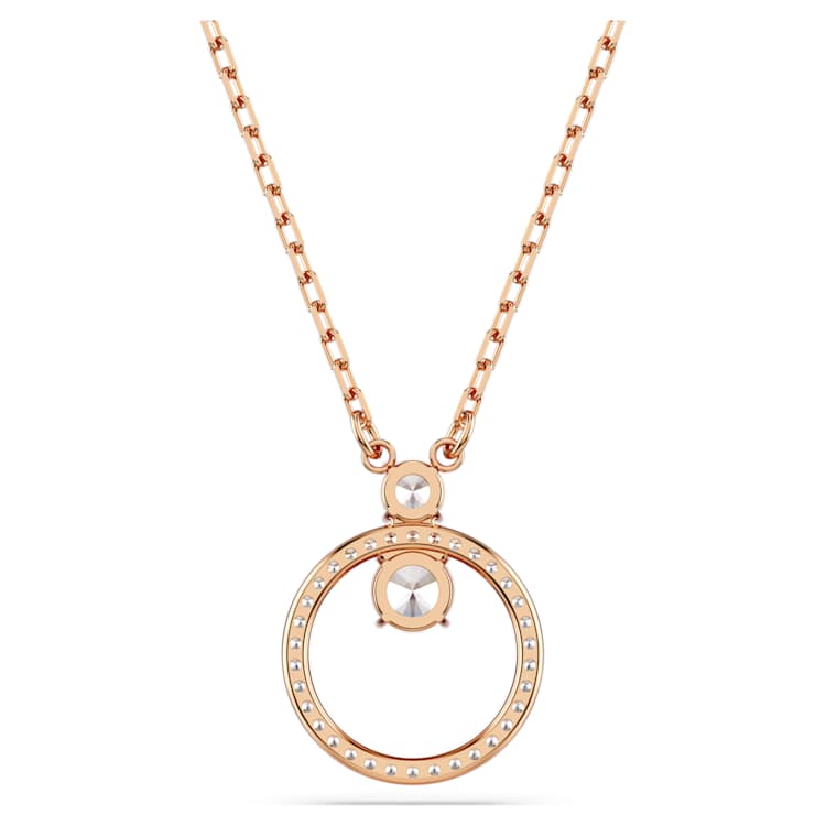 Constella pendant, Round cut, White, Rose gold-tone plated by SWAROVSKI