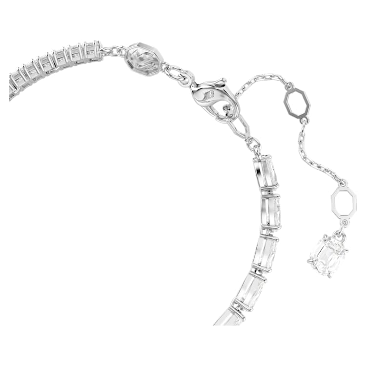 Matrix bracelet, Mixed cuts, White, Rhodium plated by SWAROVSKI