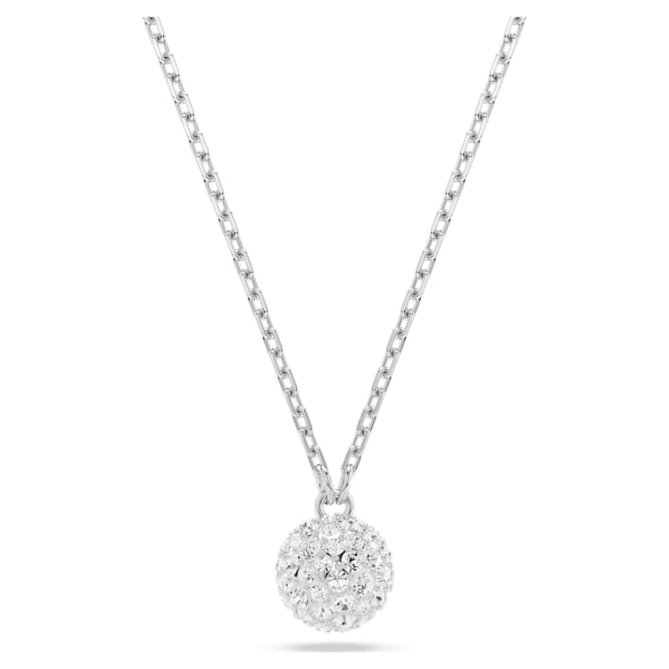 Dextera pendant, Round cut, Sphere, White, Rhodium plated by SWAROVSKI