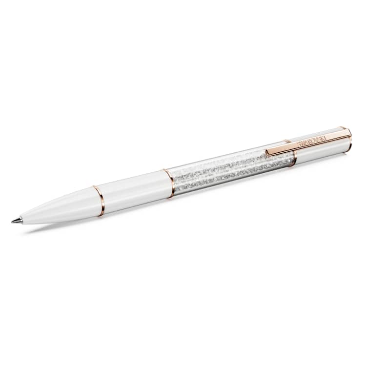 Crystalline Lustre ballpoint pen, White, Rose gold-tone plated by SWAROVSKI