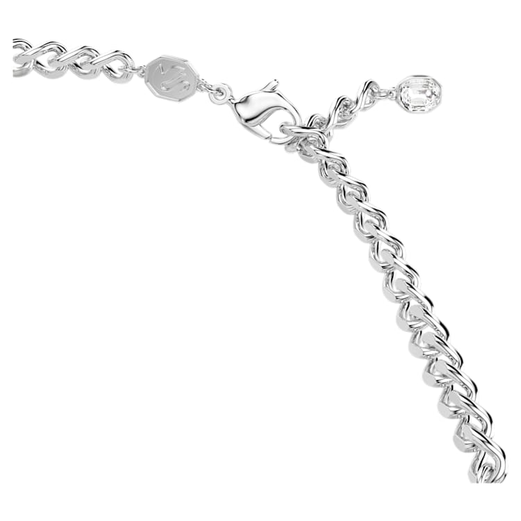 Millenia choker, Octagon cut, White, Rhodium plated by SWAROVSKI