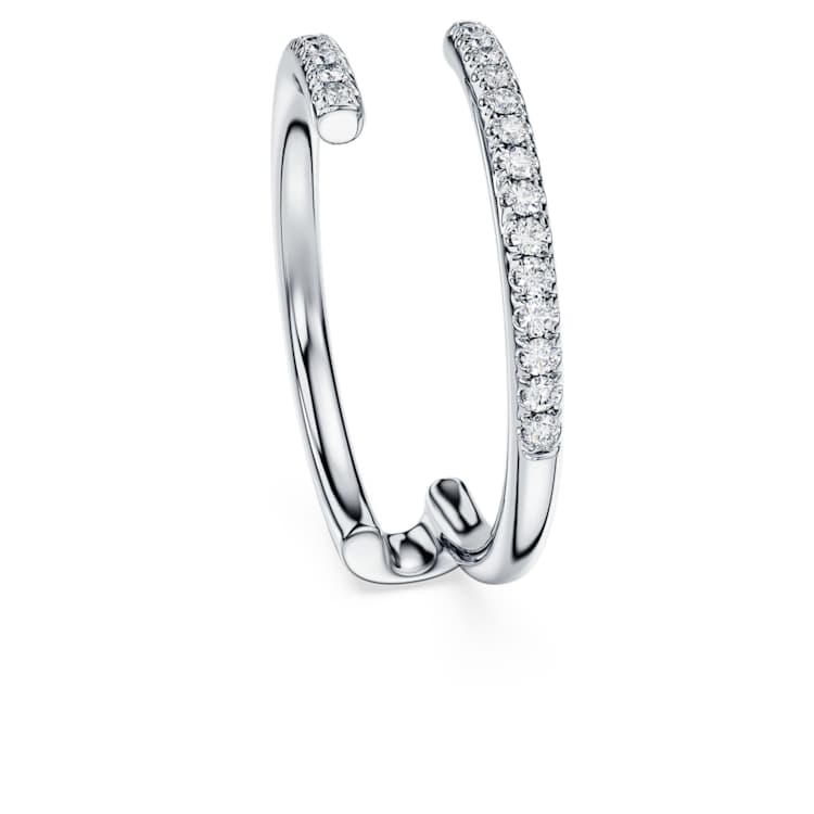 Eternity open band ring, Lab-grown diamonds 0.2 ct tw, Round cut, 14K white gold by SWAROVSKI