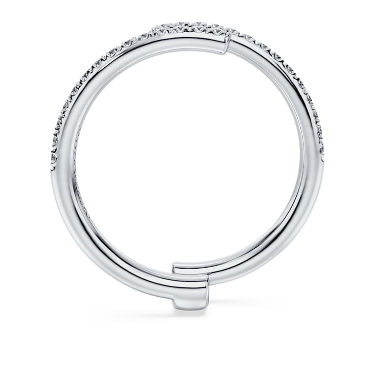 Eternity open band ring, Lab-grown diamonds 0.2 ct tw, Round cut, 14K white gold by SWAROVSKI