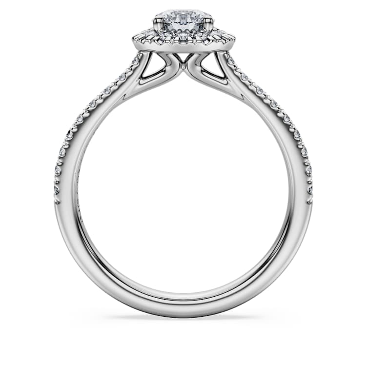 Eternity halo solitaire ring, Lab-grown diamonds ct tw, Round cut