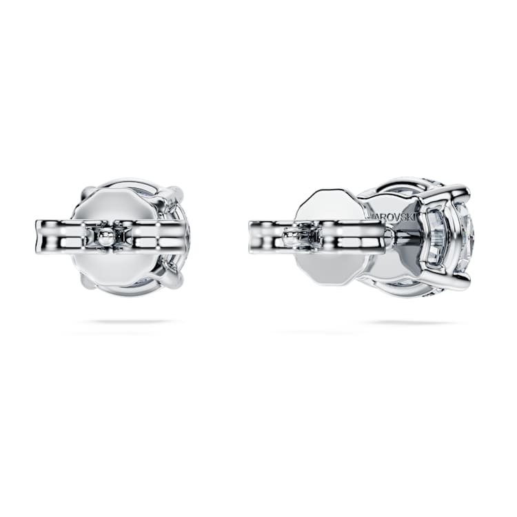 Eternity solitaire stud earrings, Lab-grown diamonds 2 ct tw, Round cut, 14K white gold by SWAROVSKI