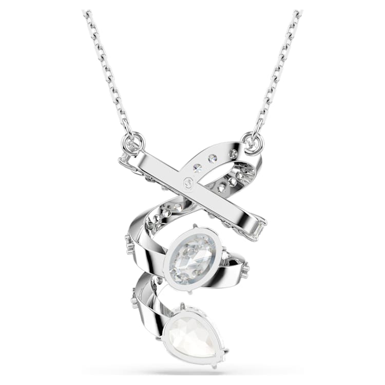 Hyperbola pendant, Mixed cuts, White, Rhodium plated by SWAROVSKI