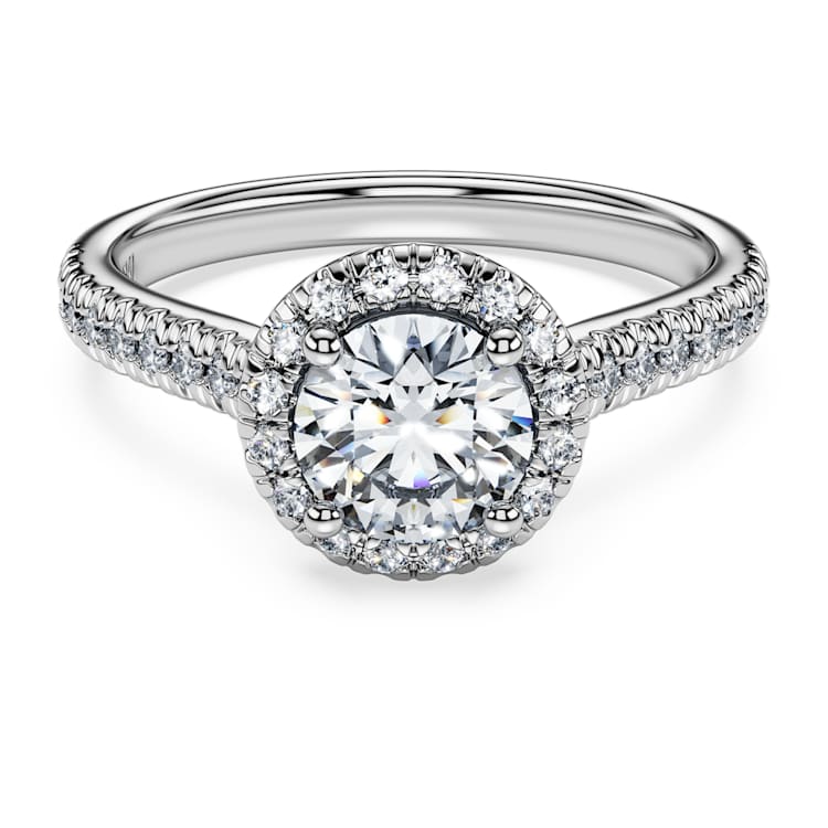 Eternity halo solitaire ring, Lab-grown diamonds ct tw, Round cut