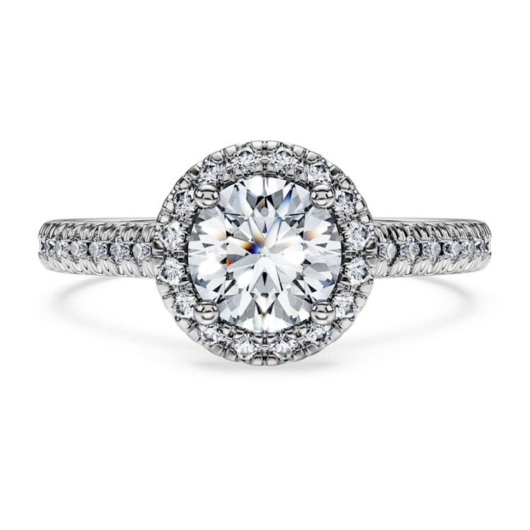 Eternity halo solitaire ring, Lab-grown diamonds ct tw, Round cut