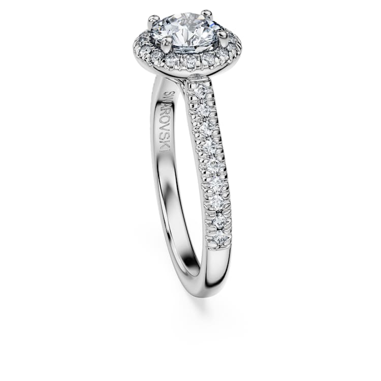 Eternity halo solitaire ring, Lab-grown diamonds ct tw, Round cut