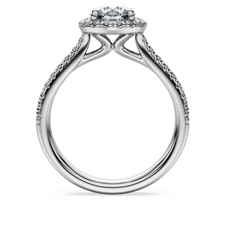 Eternity halo solitaire ring, Lab-grown diamonds ct tw, Round cut