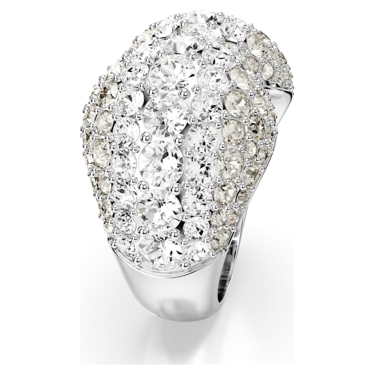 Sublima cocktail ring, Round cut, White, Rhodium plated by SWAROVSKI