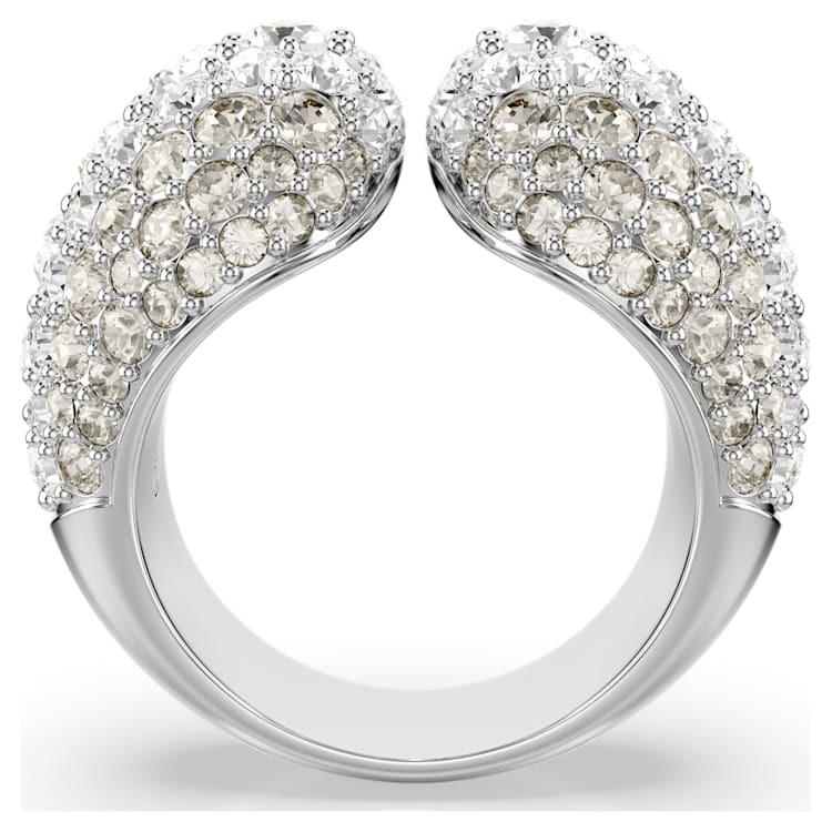 Sublima cocktail ring, Round cut, White, Rhodium plated by SWAROVSKI