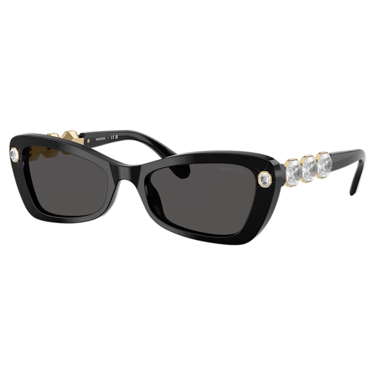 Sunglasses, Rectangular shape, SK6033, Black by SWAROVSKI