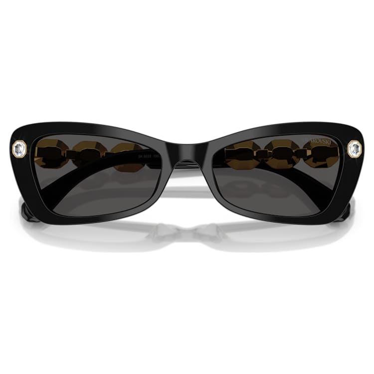 Sunglasses, Rectangular shape, SK6033, Black by SWAROVSKI