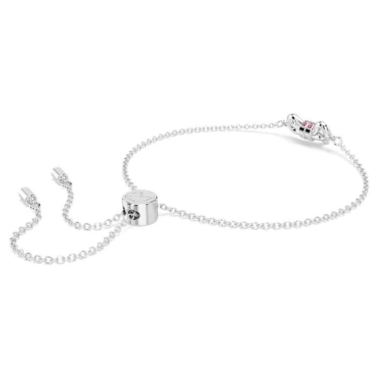 Lifelong Bow bracelet, Bow, Pink, Rhodium plated by SWAROVSKI