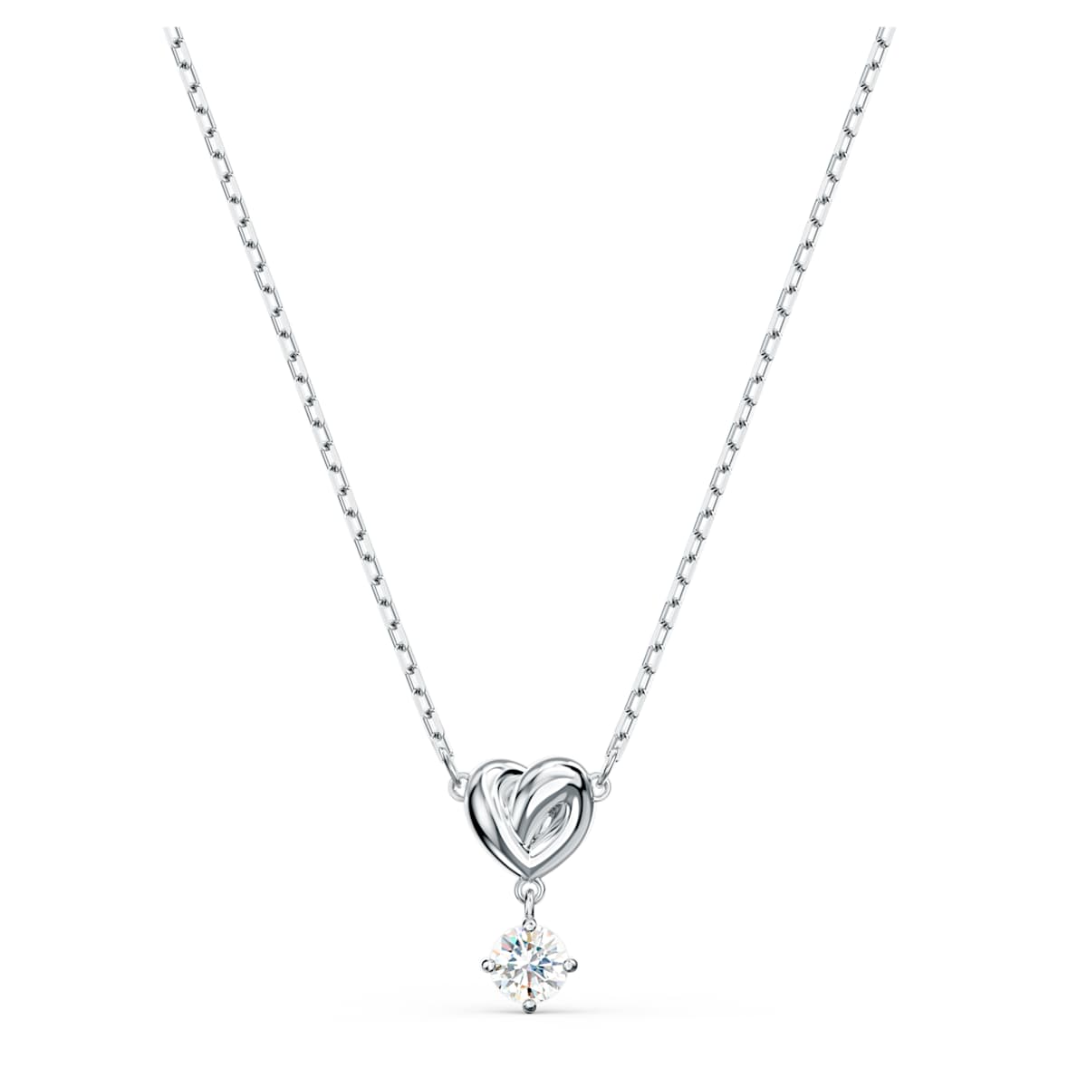 Lifelong Heart pendant, Heart, White, Rhodium plated - Swarovski, 5517928