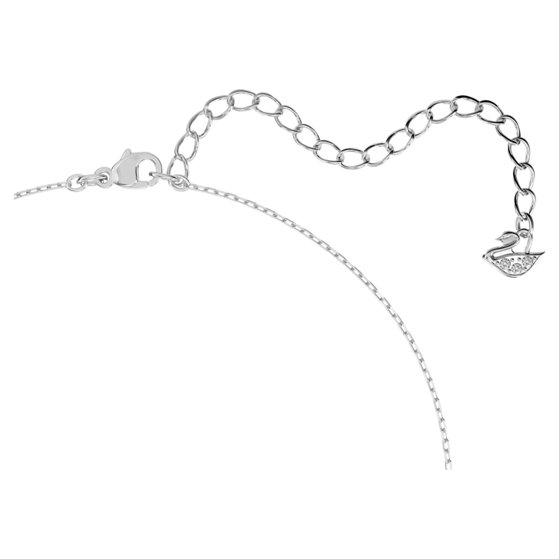Attract set, Round cut, White, Rhodium plated by SWAROVSKI