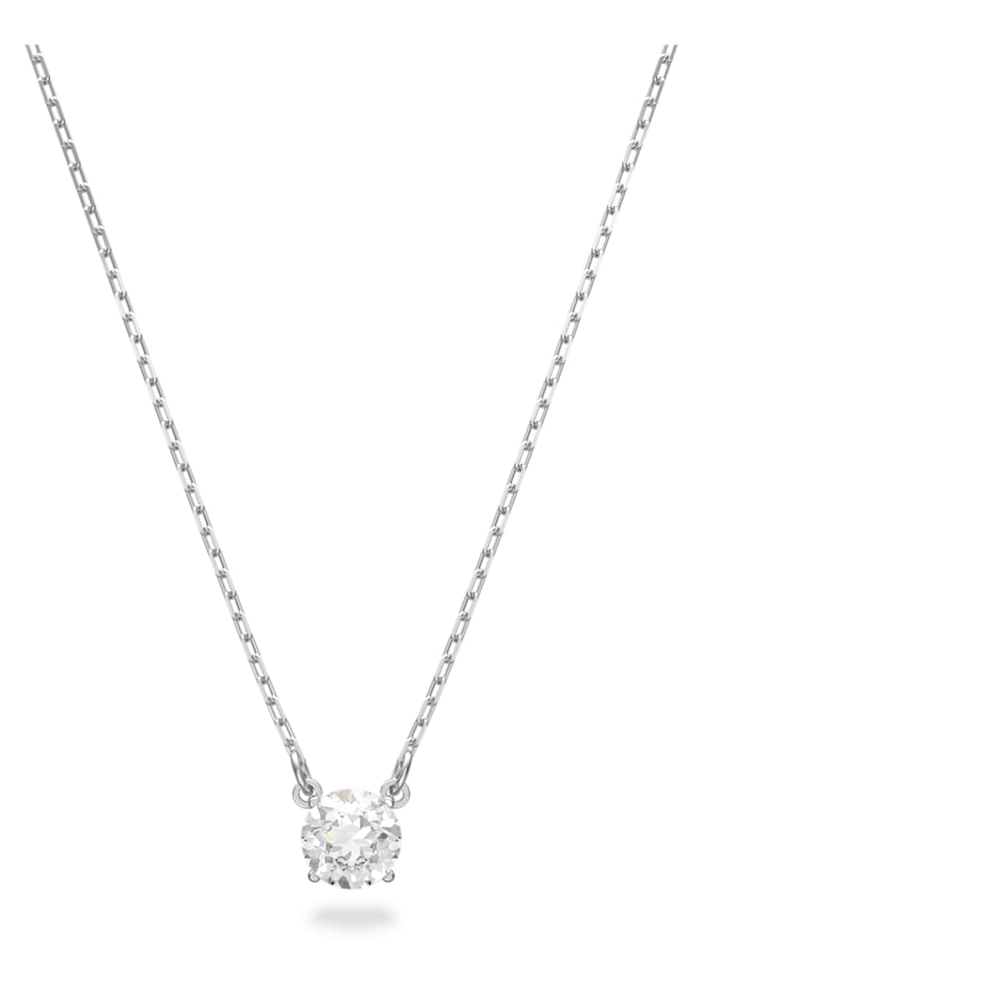 Attract set, Round cut, White, Rhodium plated by SWAROVSKI