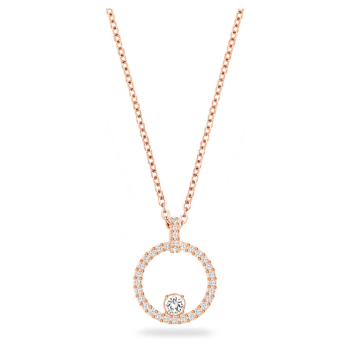Creativity pendant, White, Rose gold-tone plated by SWAROVSKI