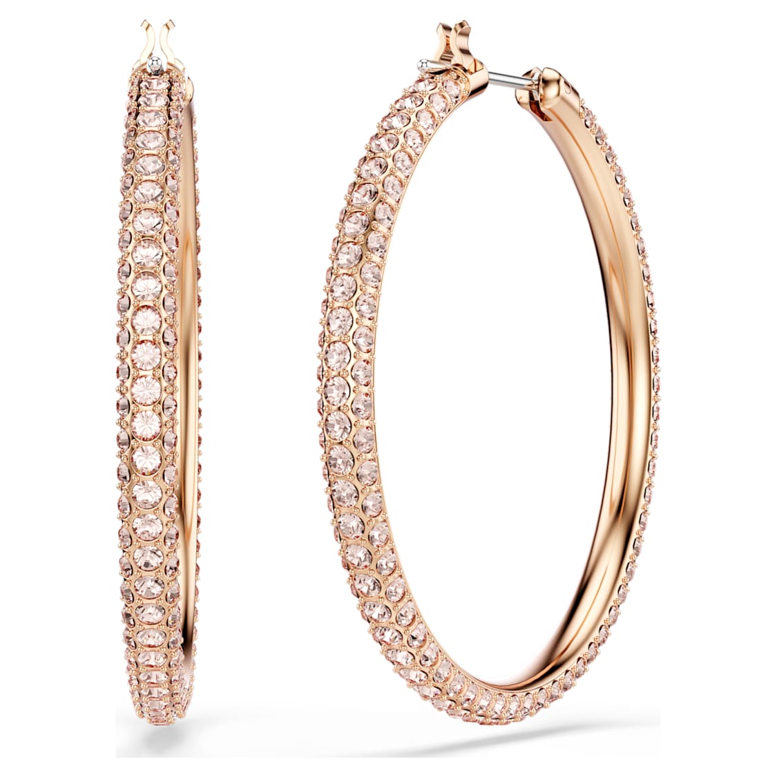Dextera hoop earrings, Pavé, Large, White