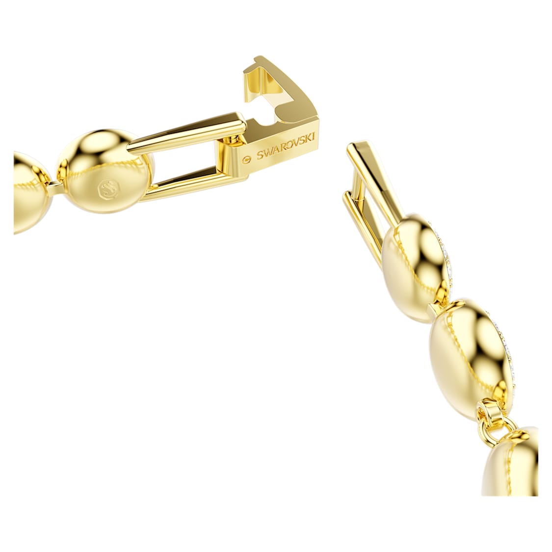 Una Angelic bracelet, Round cut, Pavé, Medium, White, Gold-tone plated by SWAROVSKI