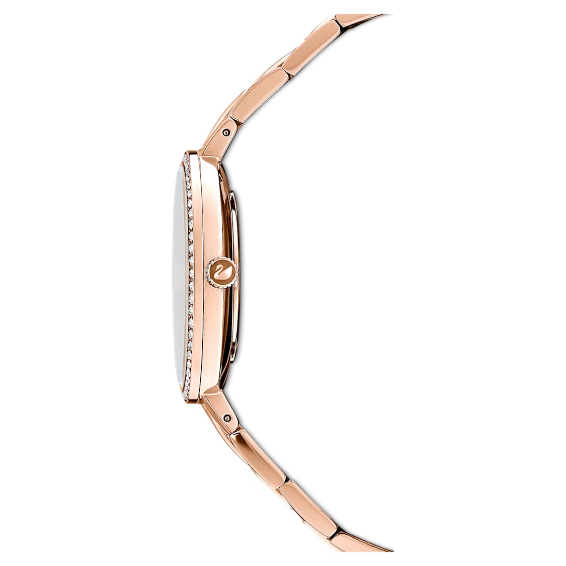 Cosmopolitan watch, Swiss Made, Metal bracelet, Pink, Rose gold-tone finish by SWAROVSKI